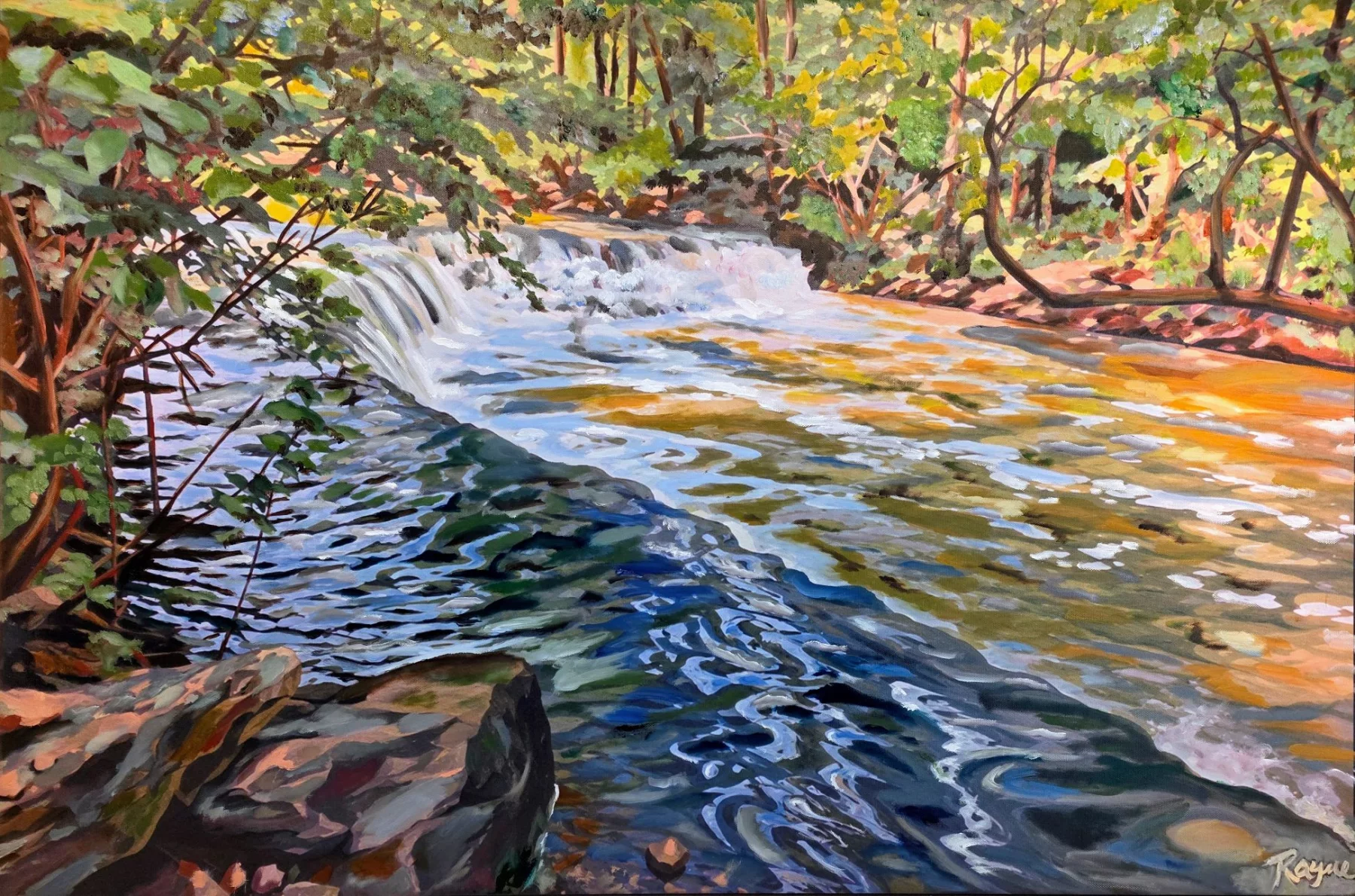 Line Creek Falls, artwork by Rayne Ethetton