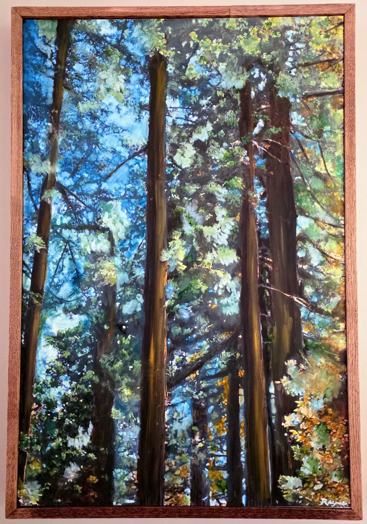 Redwood Forest in Blue, artwork by Rayne Ethetton