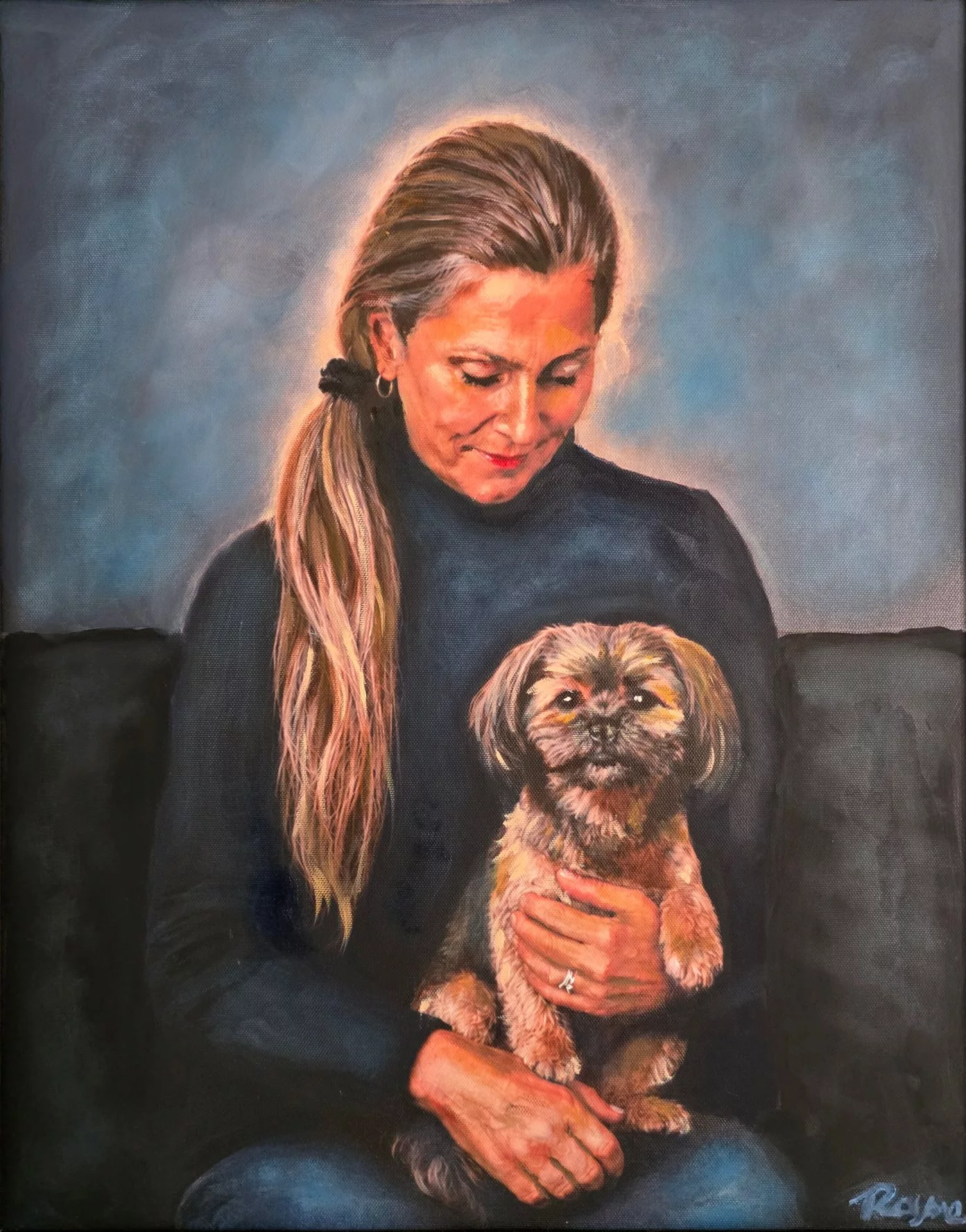 Woman with Dog, artwork by Rayne Ethetton